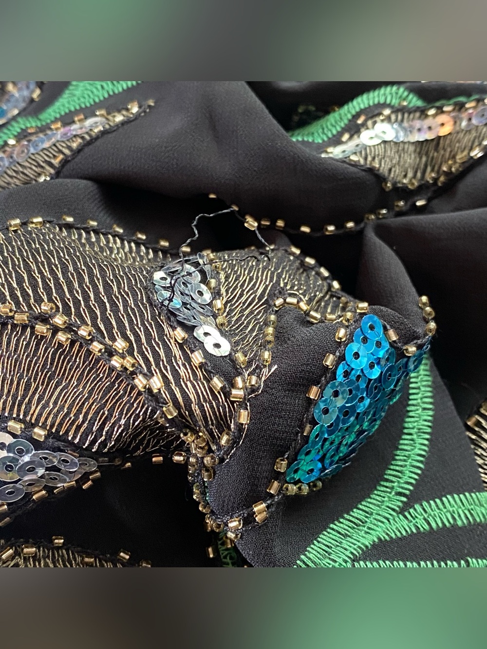 Rare Nasty Gal Black Embellished Sequin Floral Longline Kimoo Duster Small Edgy - Picture 11 of 15